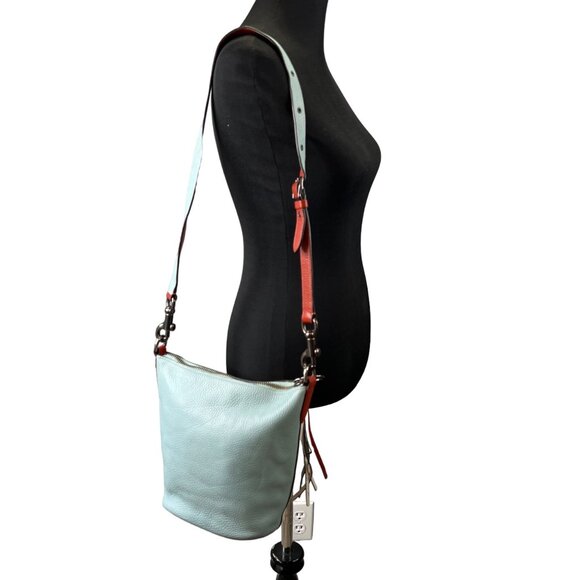 Coach Duffle 20 Colorblock Pebbled Leather Bucket Bag Blue Cream Crossbody 29260 - Picture 2 of 12